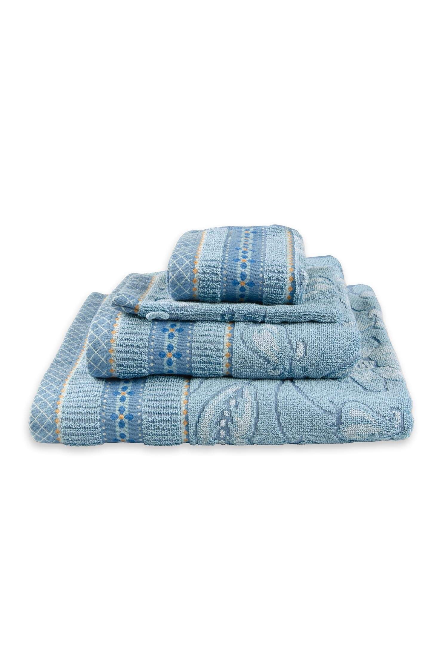 Washcloth Set/3 Jasmin Jacquard Light Blue 16x22cm