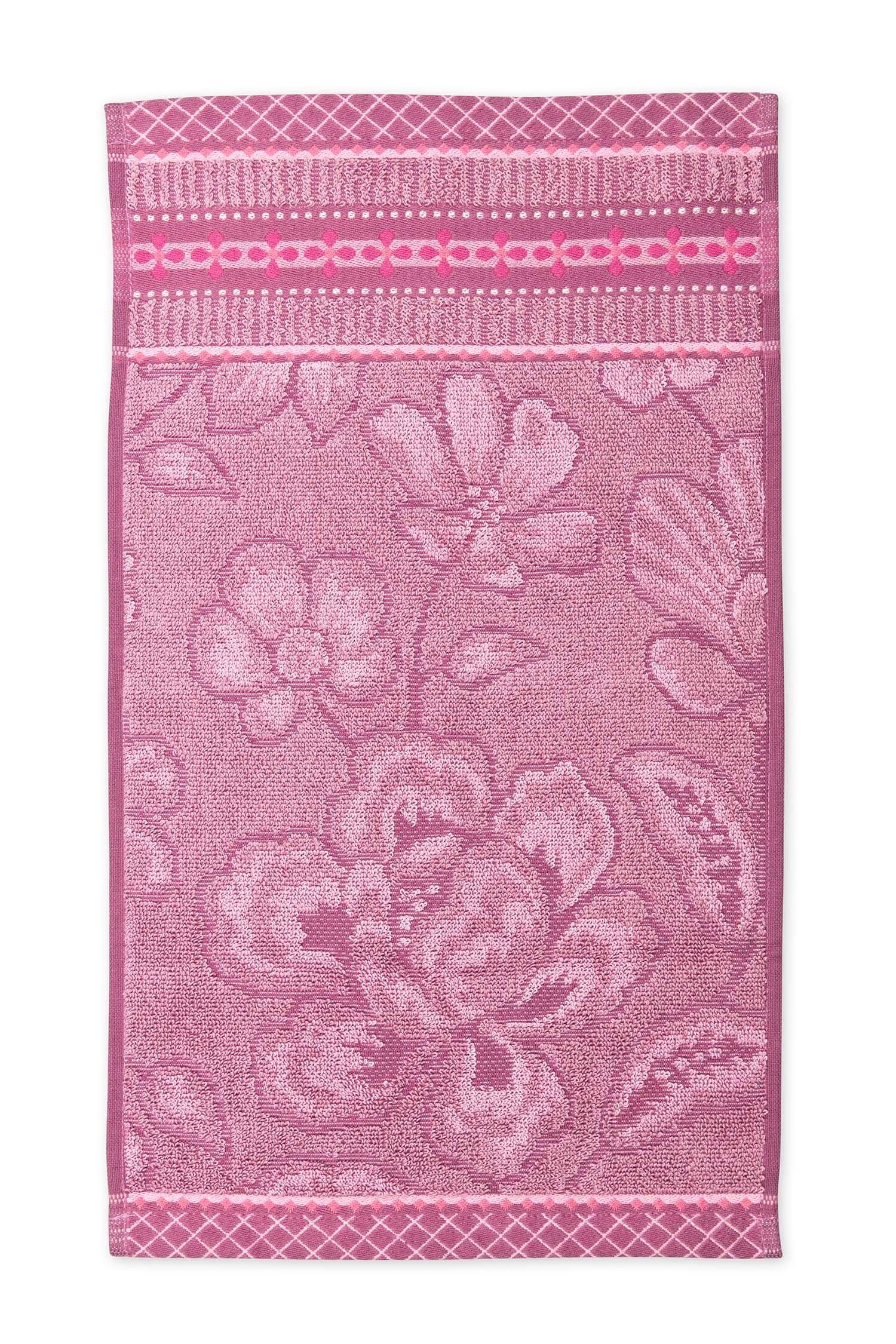 Gästehandtuch Set/3 Jasmin Jacquard Hellrosa 30x50cm