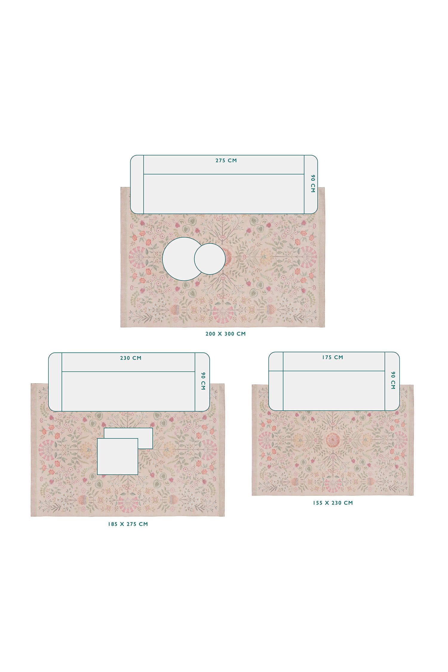 Teppich Flore Pequena by Pip Gebrochen Weiss