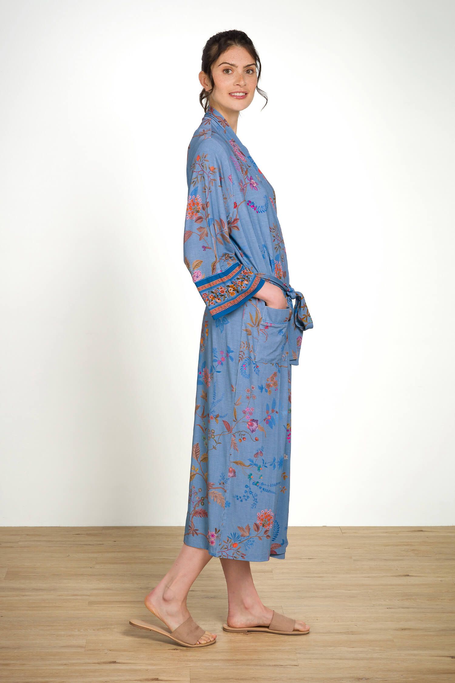 Noa Kimono Bodhi Flower Blauw