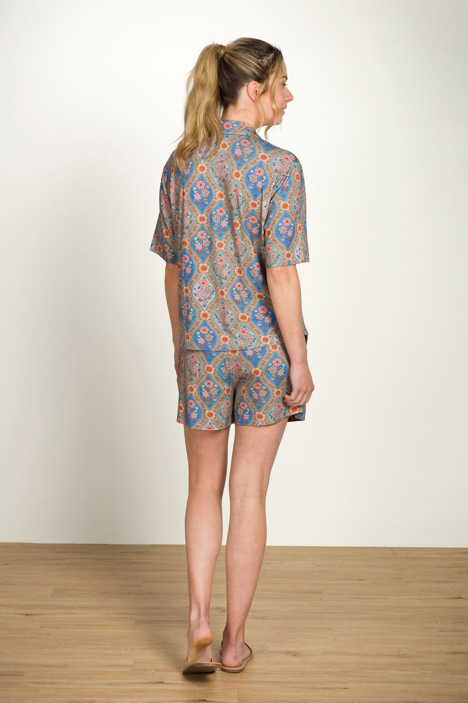 Bob Korte Broek Ornamento Blauw