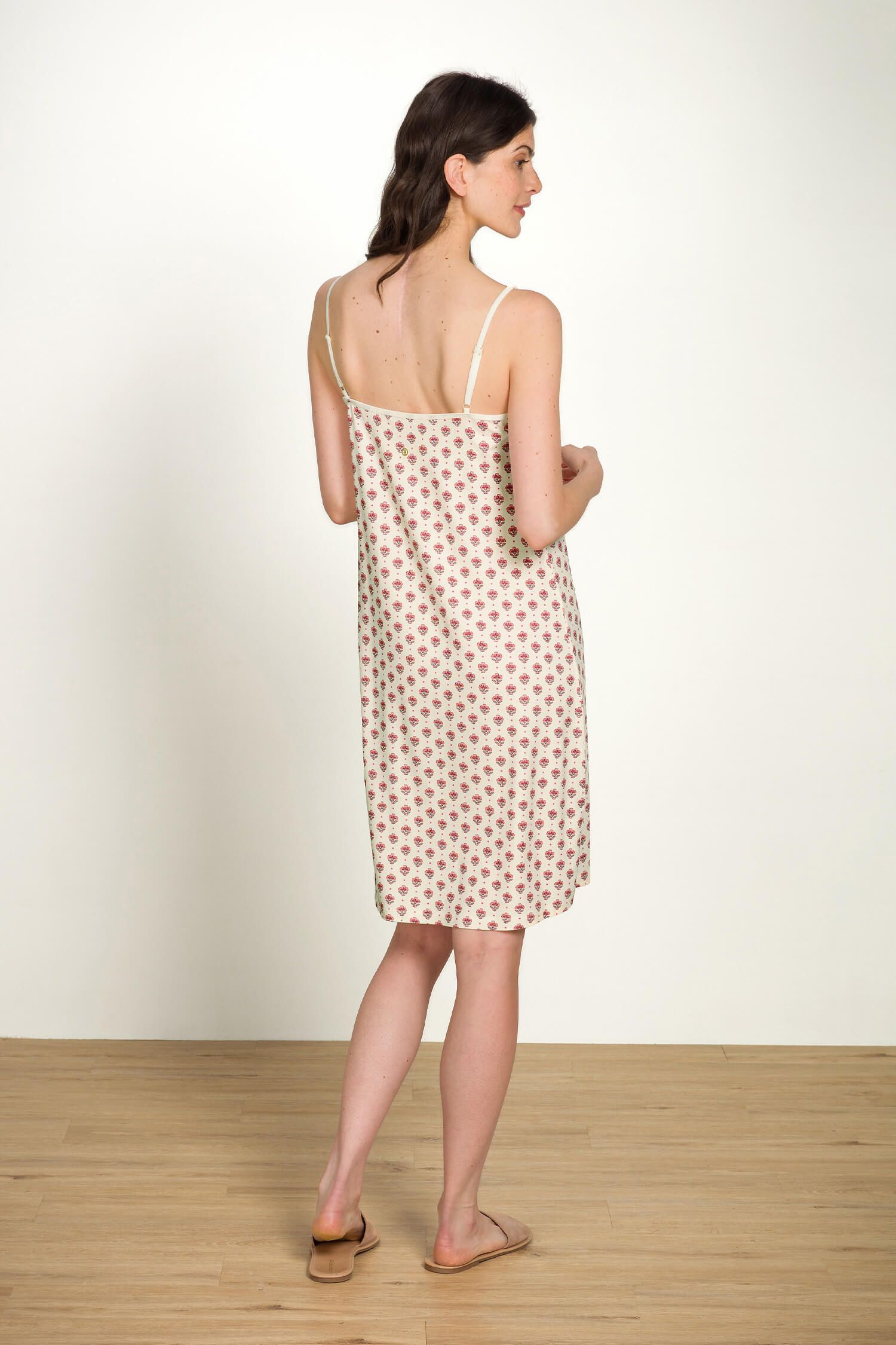 Diezel Nachthemd Mouwloos Jaipur Flower Wit/Roze