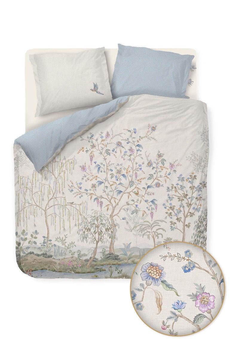 Ensemble housse de couette Marakele Blanc Cassé