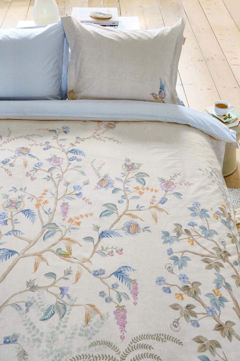 Ensemble housse de couette Marakele Blanc Cassé