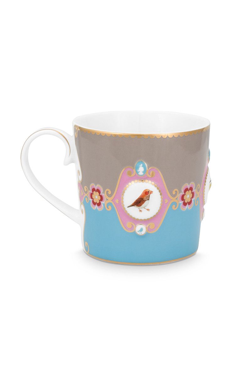 Love Birds Tasse Klein Blau/Khaki