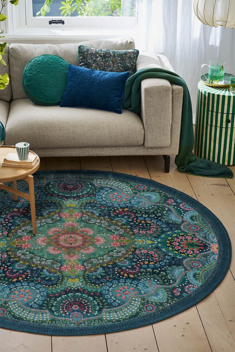 Round Carpet Moon Delight by Pip Dark Blue