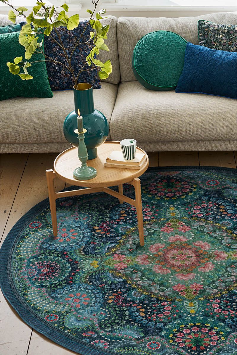 Tapis Rond Moon Delight by Pip Bleu Foncé