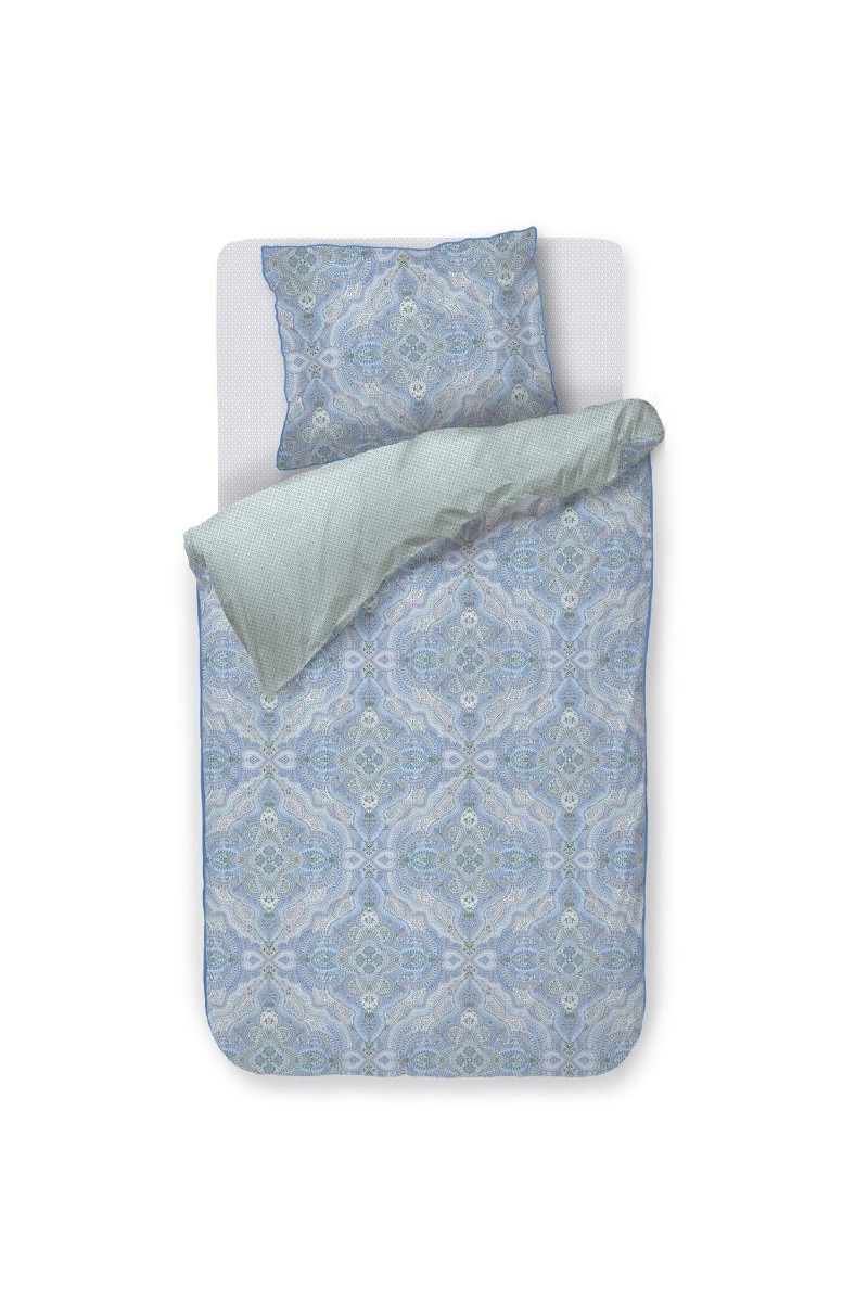 Duvet Cover Set Moon Flower Light Blue