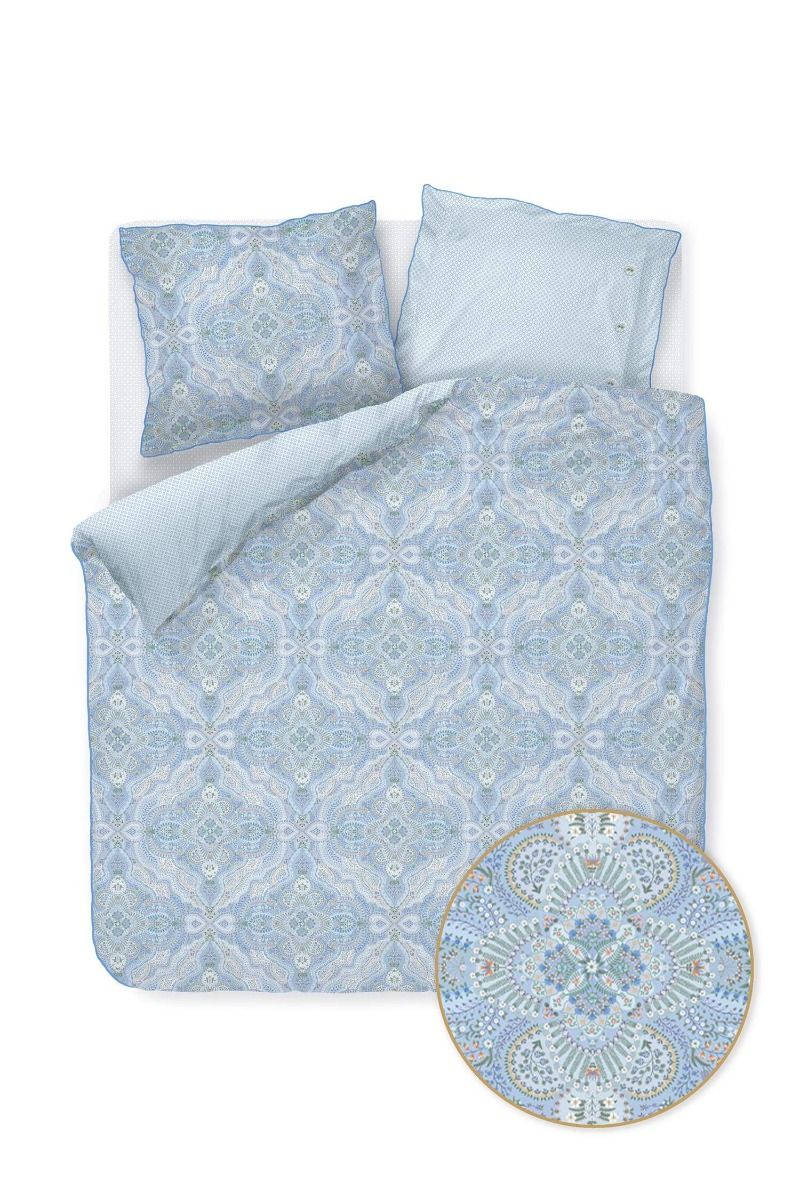 Duvet Cover Set Moon Flower Light Blue