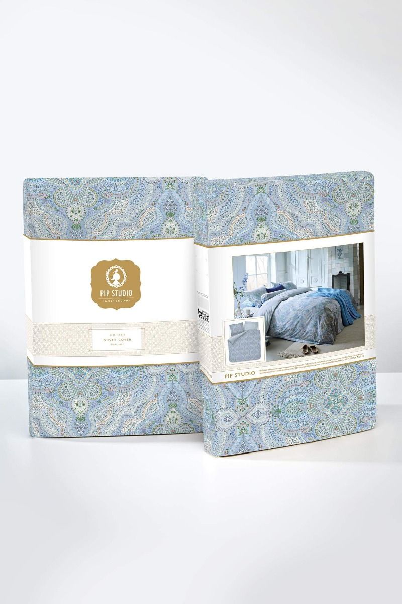 Duvet Cover Set Moon Flower Light Blue