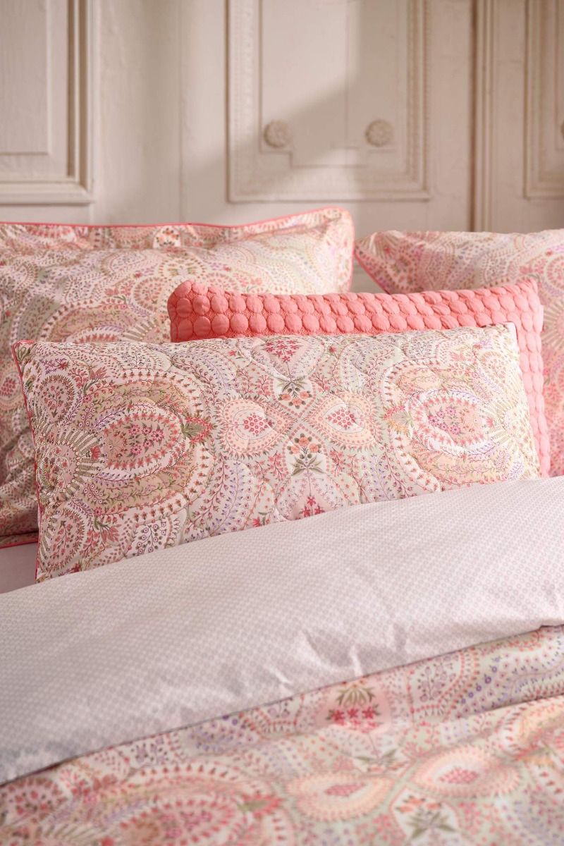 Quilted Cushion Moon Flower Light Pink