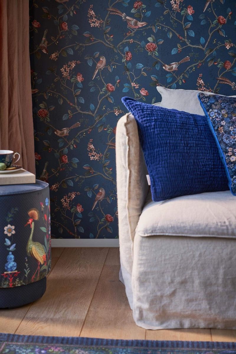 Pip Studio Papier Peint Intissé Good Nightingale Bleu Foncé