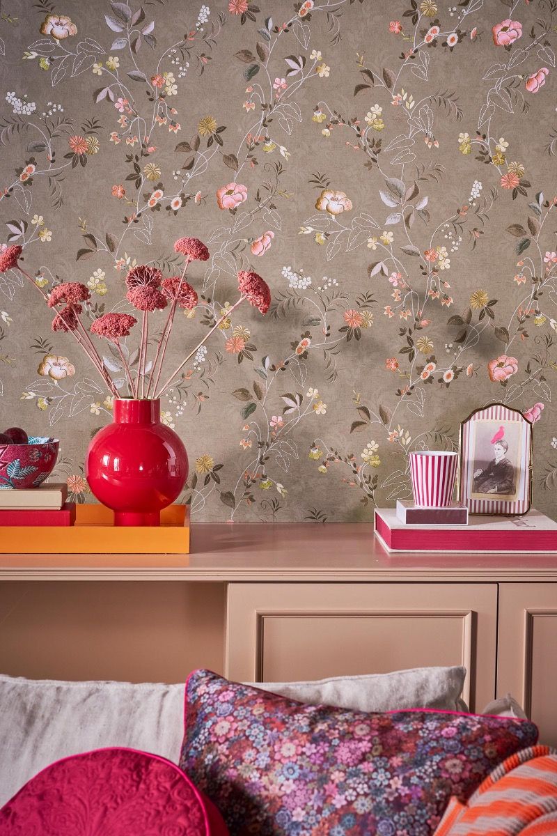 Pip Studio Tokyo Blossom Vliesbehang Khaki
