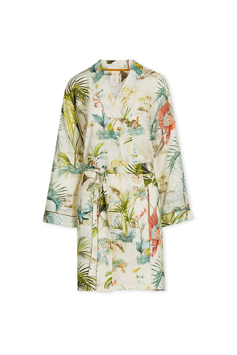 Kimono Palm Scenes Off White