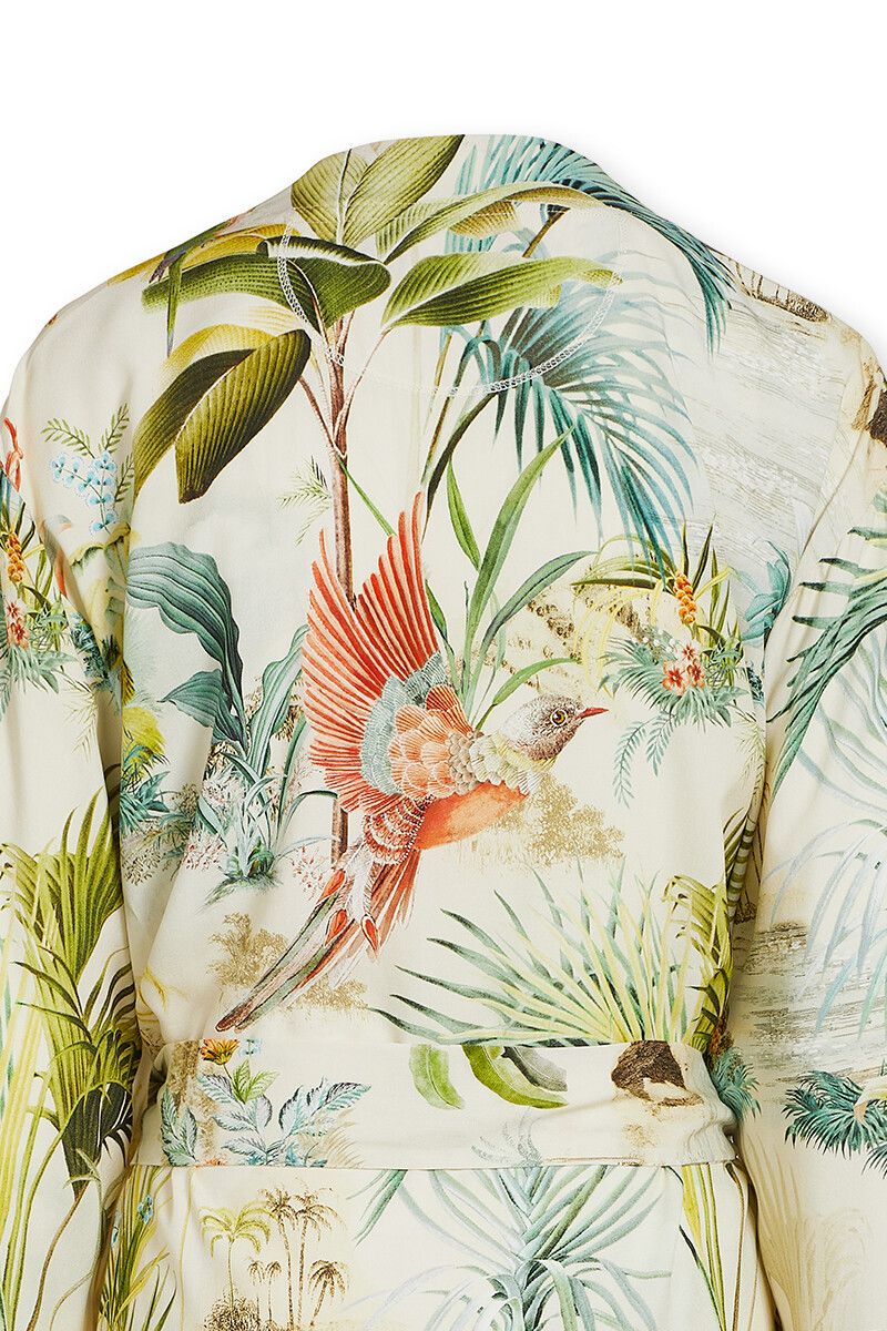 Kimono Palm Scenes Off White