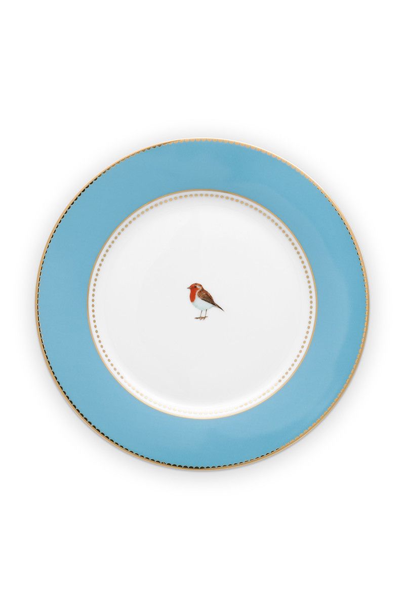 Love Birds Breakfast Plate Blue 21 cm