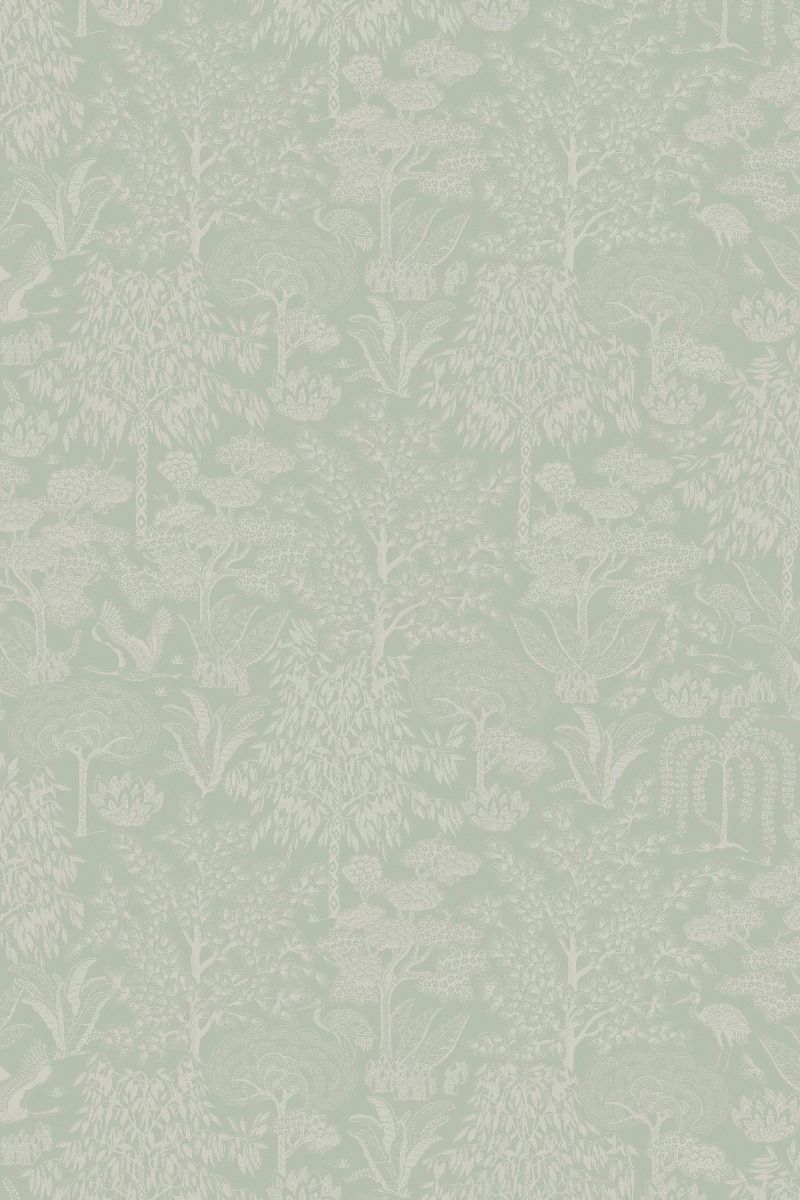 Pip Studio Origami Tree Non-Woven Wallpaper Light Green/Silver