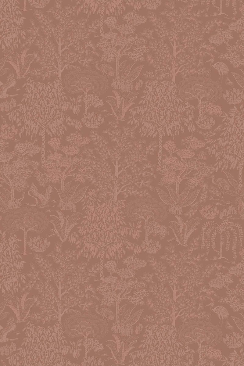 Behangstaal Origami Tree Terra/Rosé Goud