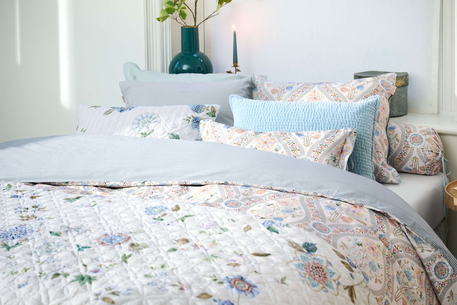 Coussin à Roulettes Ornamento Ramo Blanc