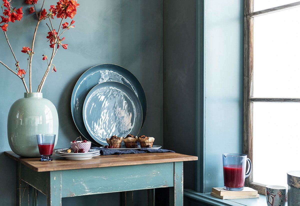 Schaal Geëmailleerd Blauw 40 Cm