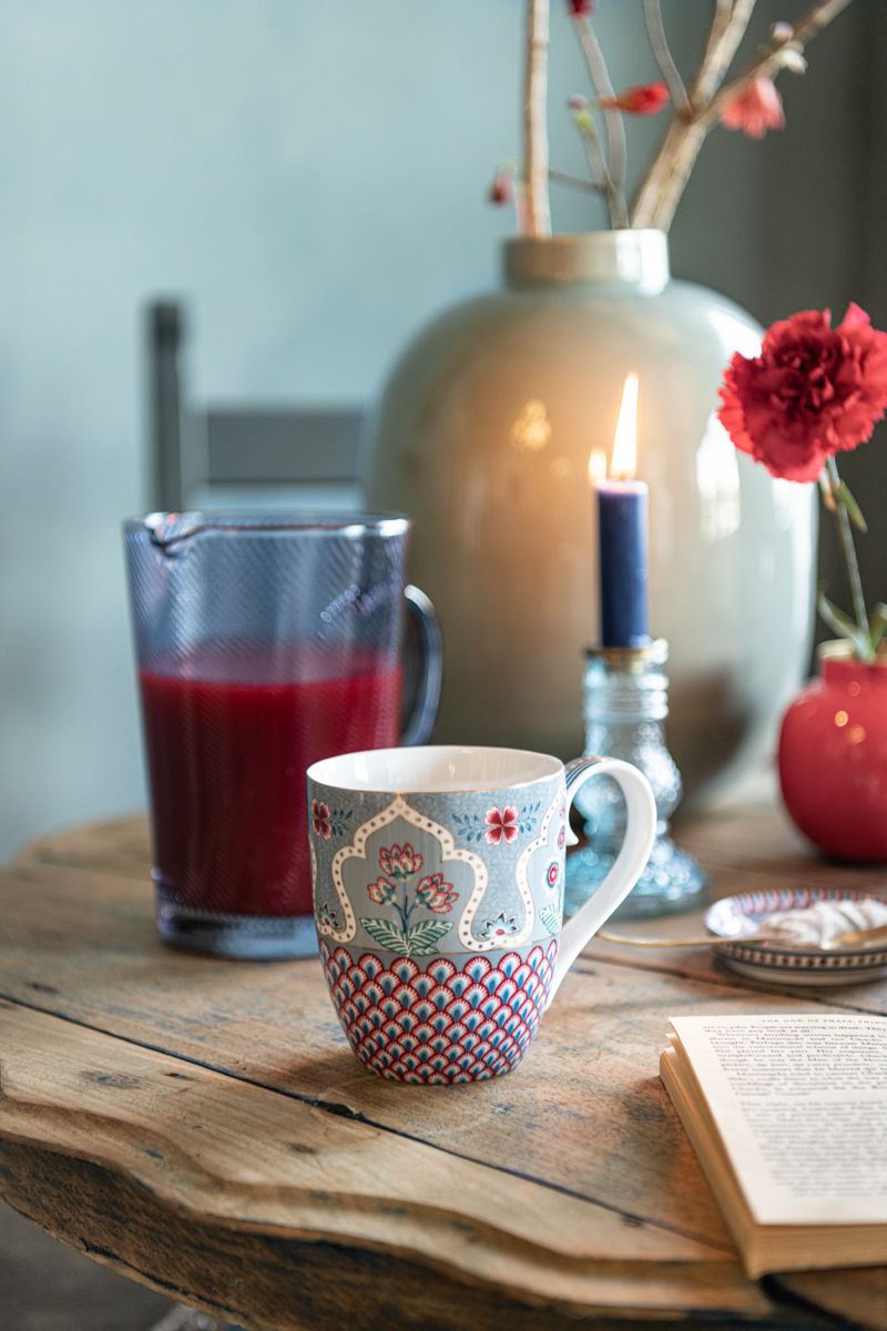 Flower Festival Mug XL Deco Light Blue