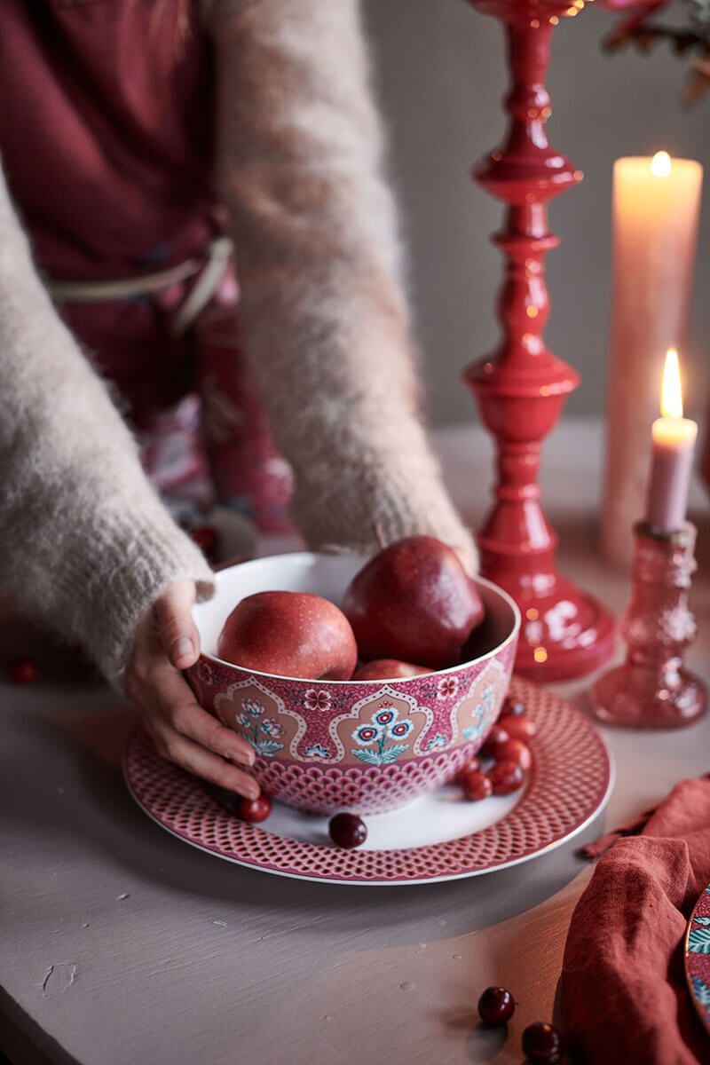 Flower Festival Bowl Dark Pink 18 cm