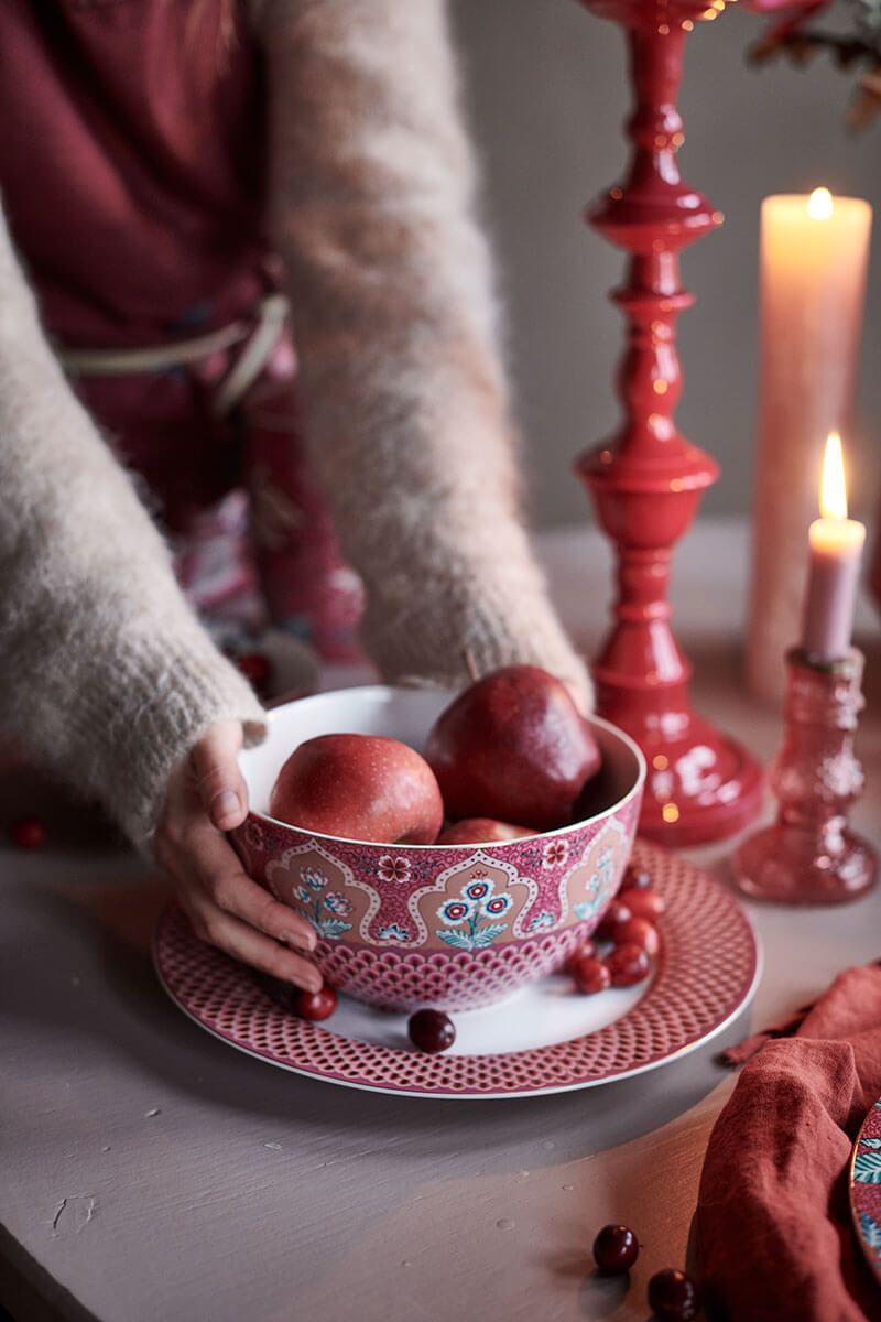 Flower Festival Bowl Dark Pink 18 cm