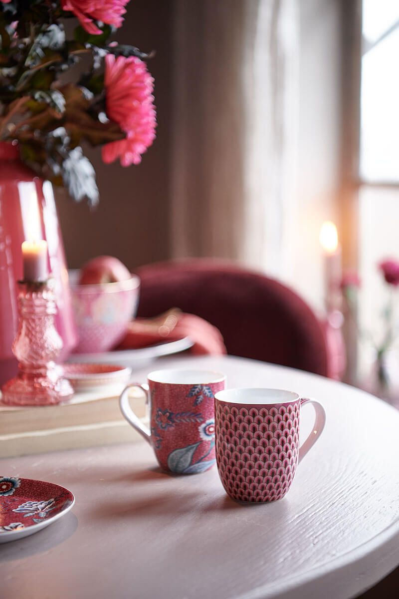 Flower Festival Mug Small Red/Dark Pink