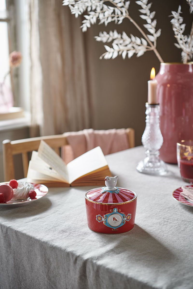 Love Birds Sugar Bowl Red/Pink