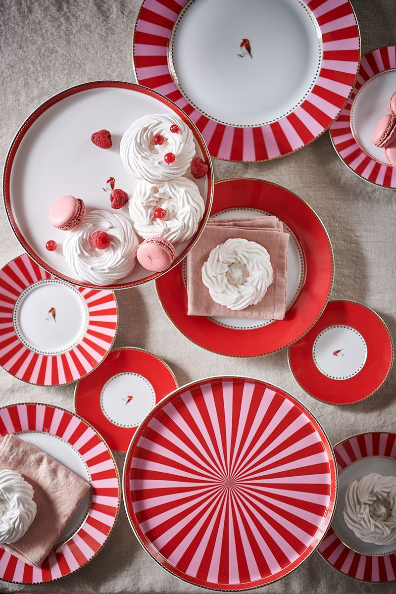 Love Birds Breakfast Set/7 Red/Pink