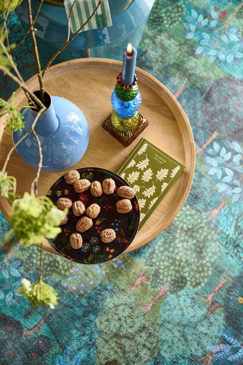 Kaarsenhouder Glas Bead Blauw/Groen 30cm