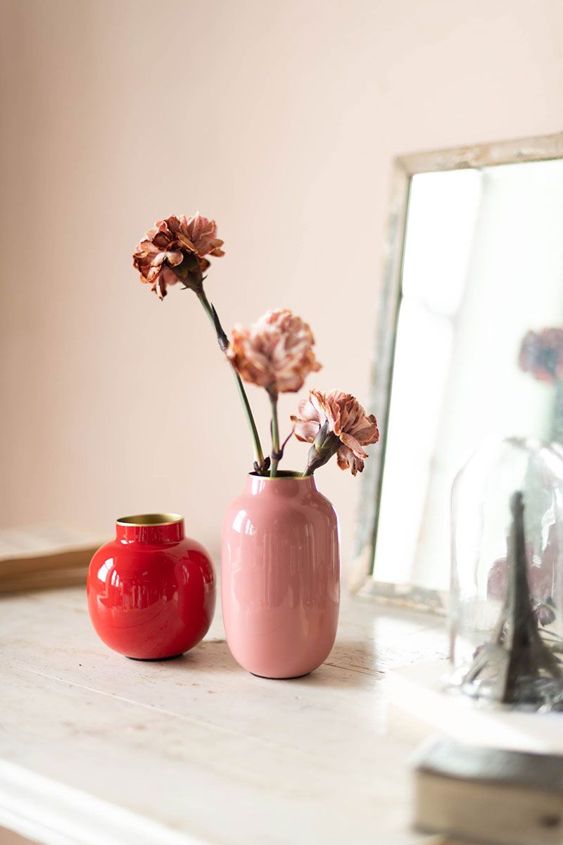 Set Mini-Vasen Old Rosa & Rot