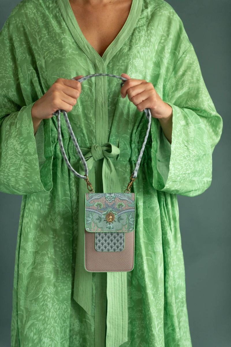 Phone Bag Kyoto Festival Green 11x18x1cm