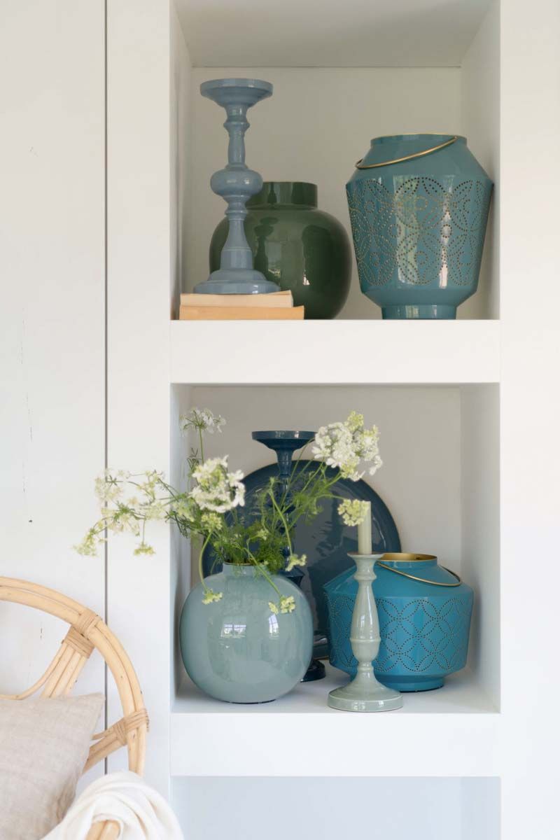 Metal Vase Light Blue 23cm