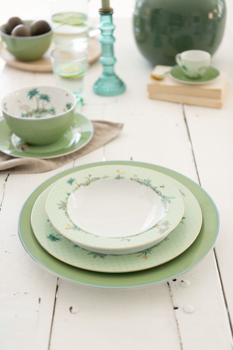 Assiette Creuse Jolie en Coloris Vert 21,5 cm