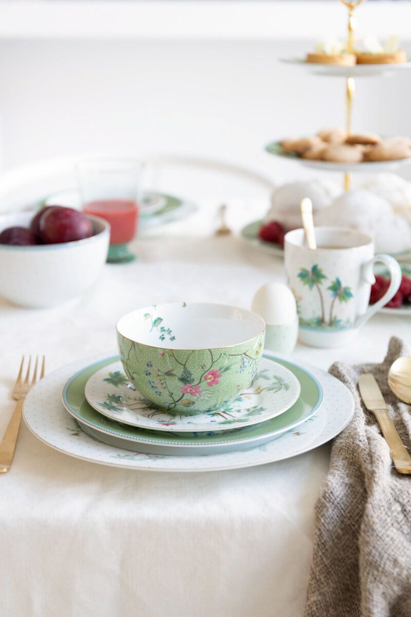 Lot de 3 Articles pour Le Petit Déjeuner Jolie en Coloris Bleu