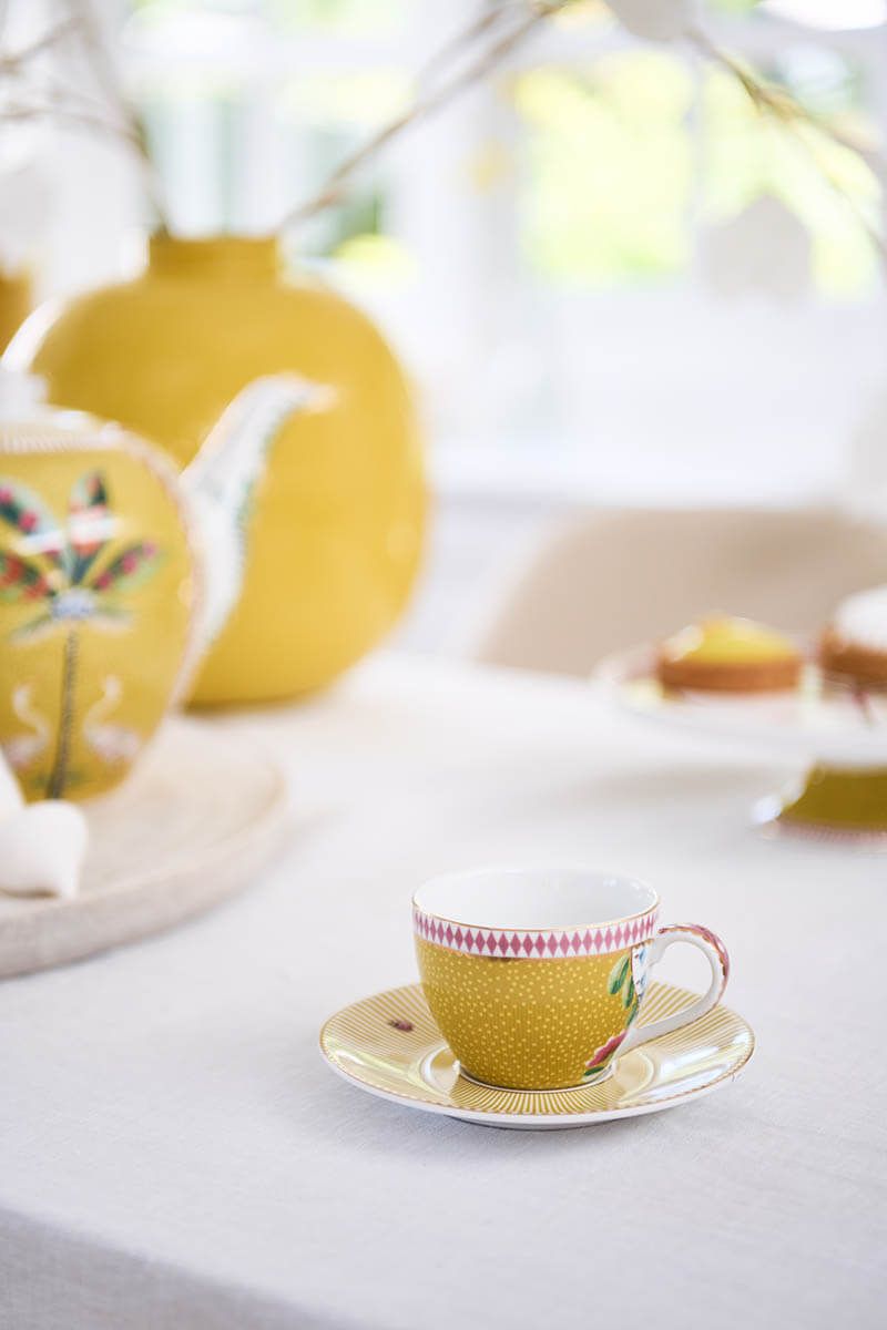 Tasse et Soucoupe à Expresso La Majorelle en Coloris Jaune