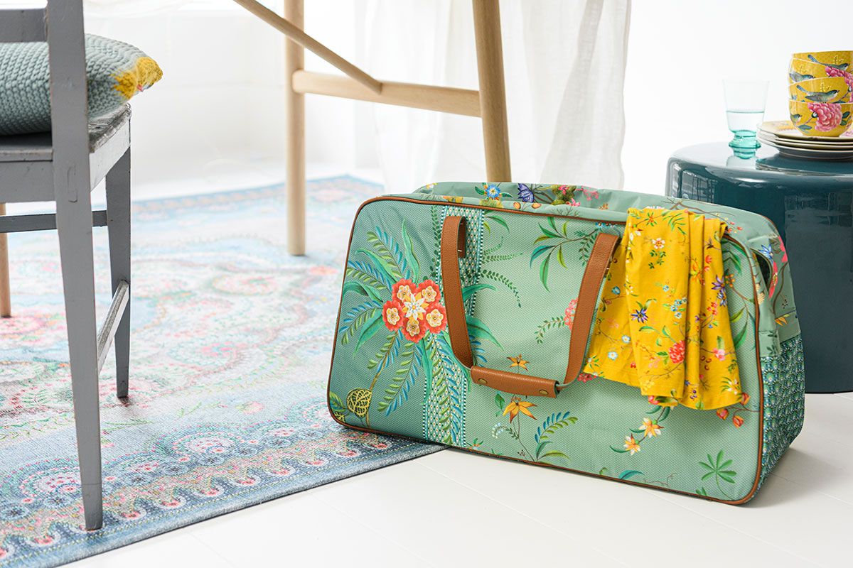 Travelbag Large Petites Fleurs Green