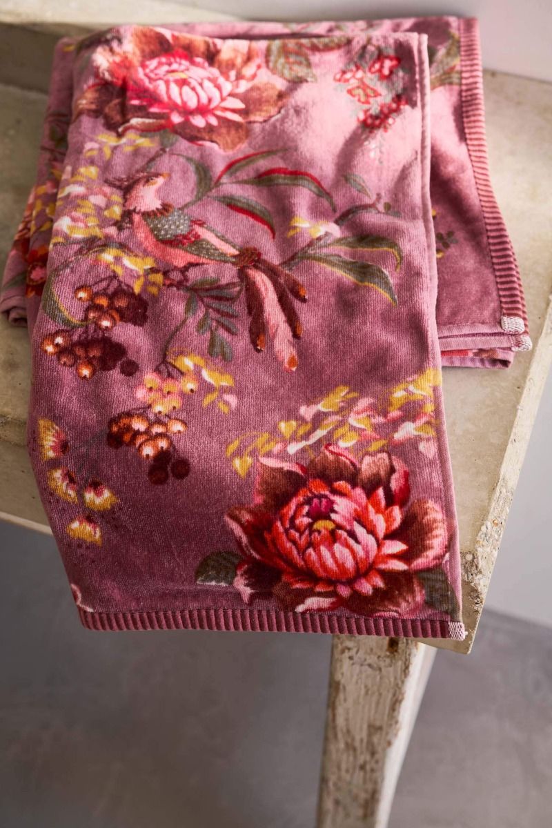 Large Bath Towel Secret Garden Mauve 70x140cm