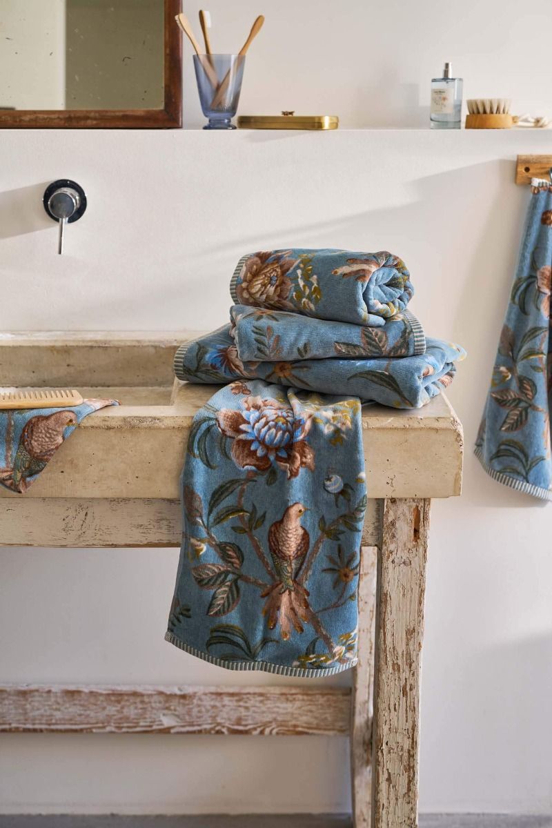 Large Bath Towel Secret Garden Blue 70x140cm