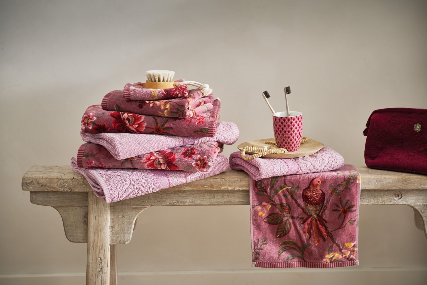 Grande Serviette de Bain Soft Zellige Lilas 70x140cm