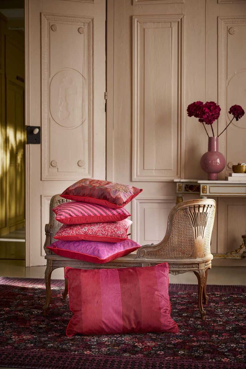 Cousin Décoratifs Multi Rayures Rouge