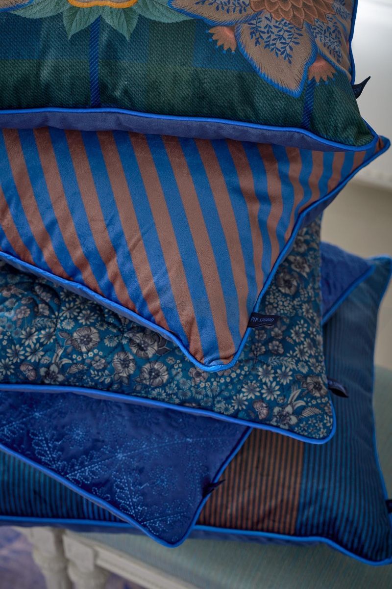 Cousin Décoratifs Multi Rayures Bleu