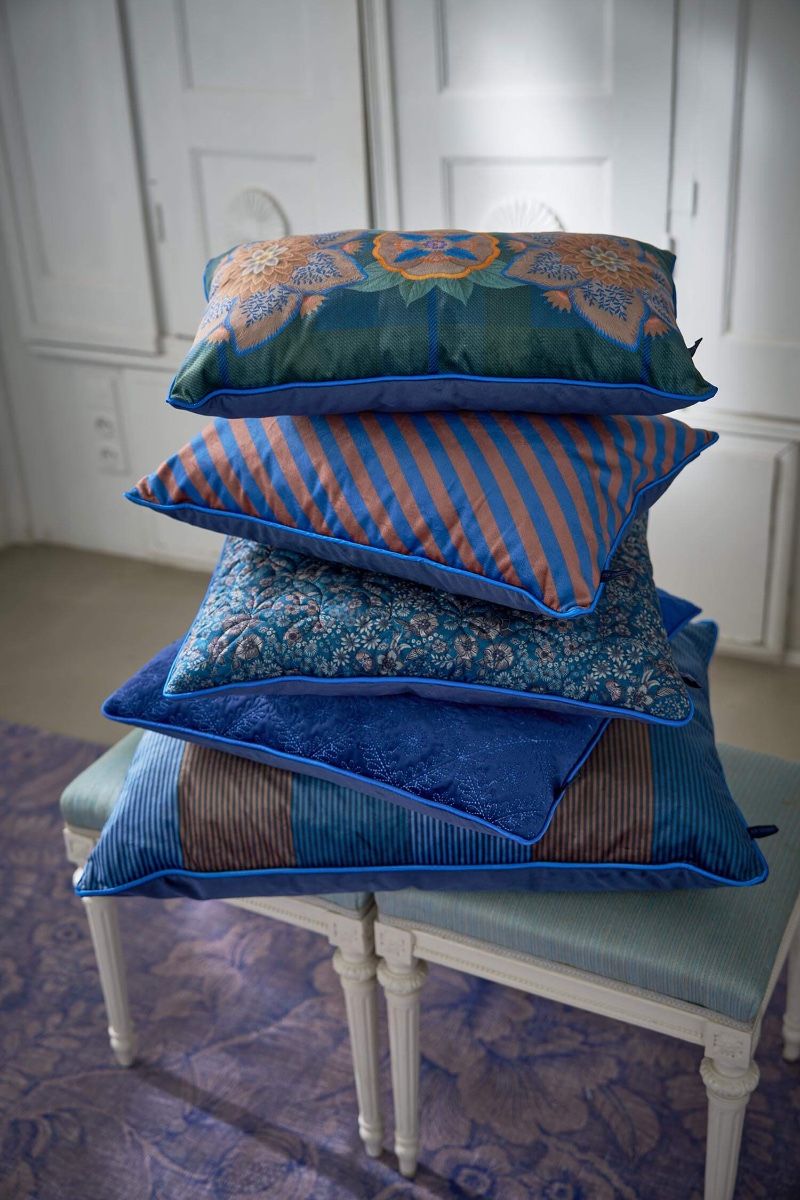 Cousin Décoratifs Rayures Larges Bleu