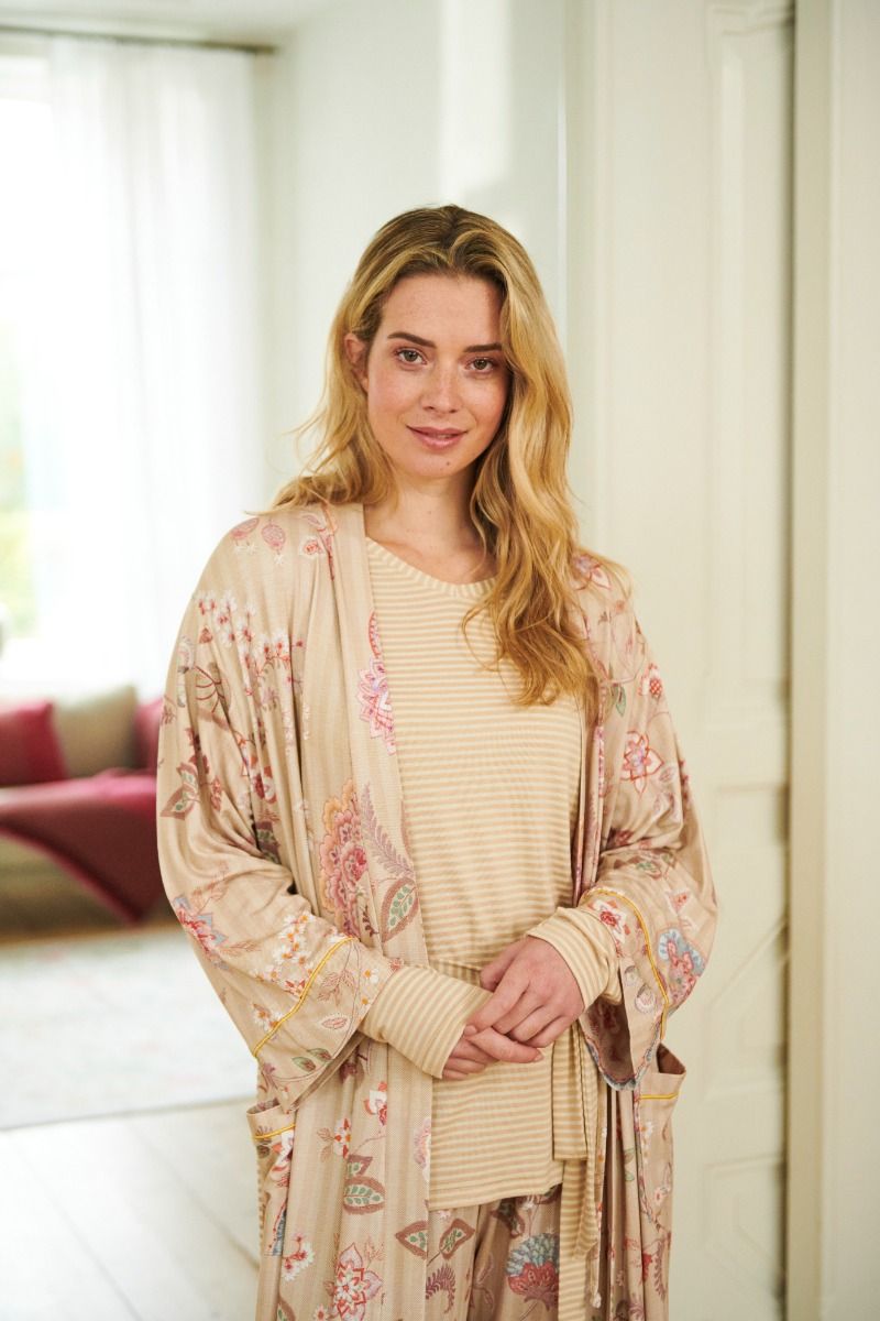 Timberly Top Lange Mouw Little Sumo Stripe Zand