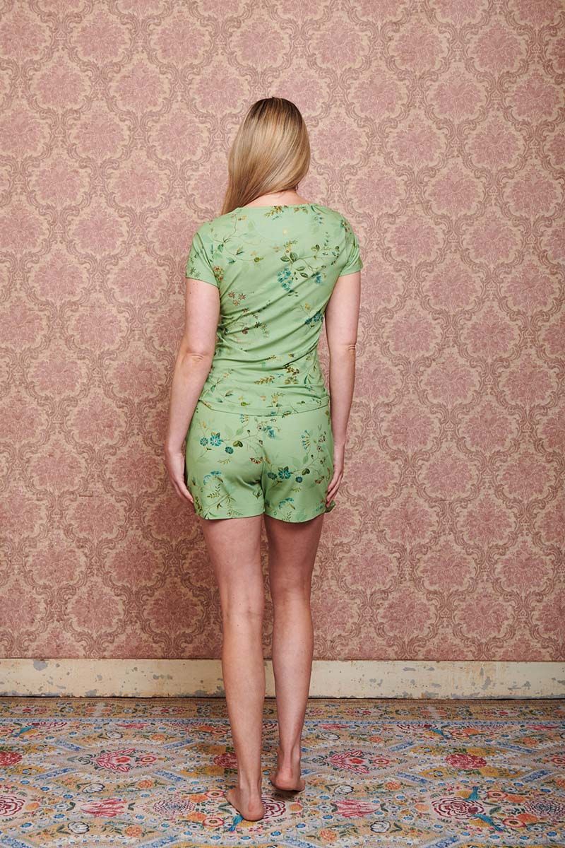 Korte Broek Kawai Flower Licht Groen