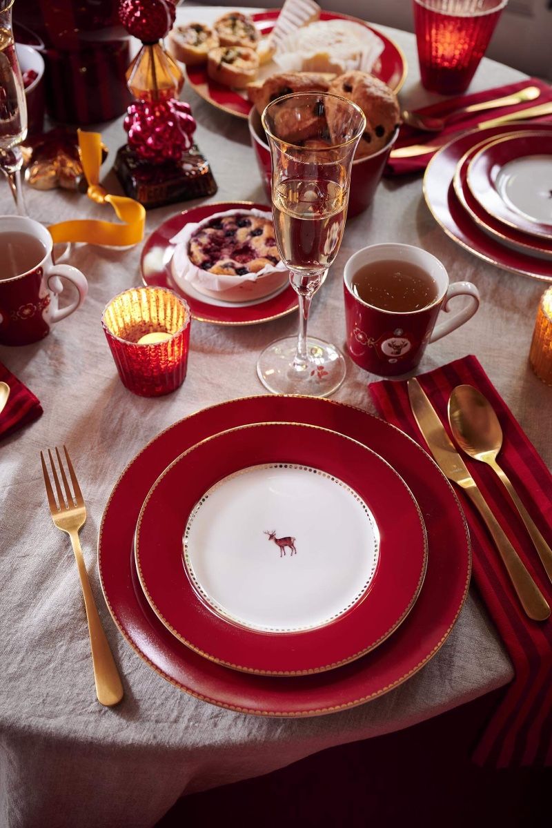 Assiette à Petit Déjeuner Love Birds Rouge Foncé 21cm