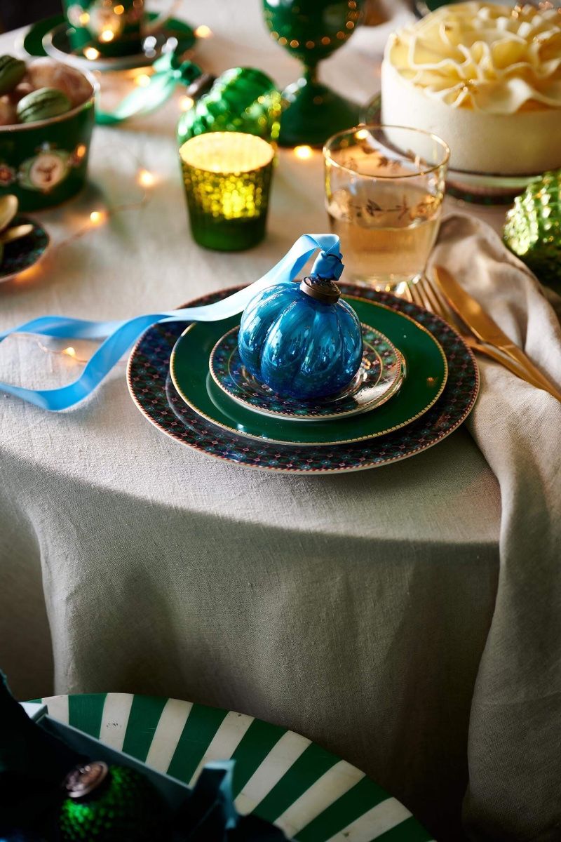 Weihnachtskugel Glas Blau 7.5cm