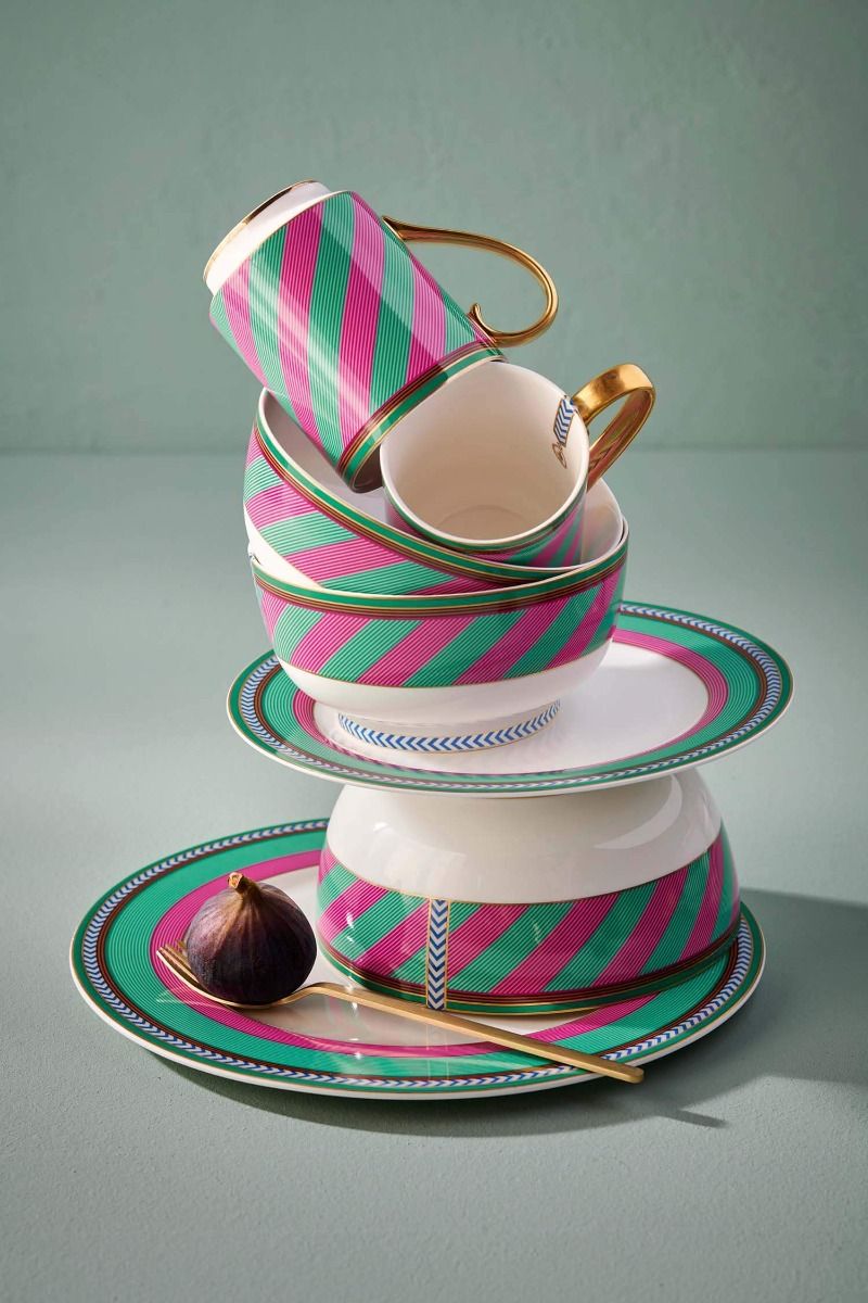 Bol Pip Chique Stripes Rose/Vert 20.5cm