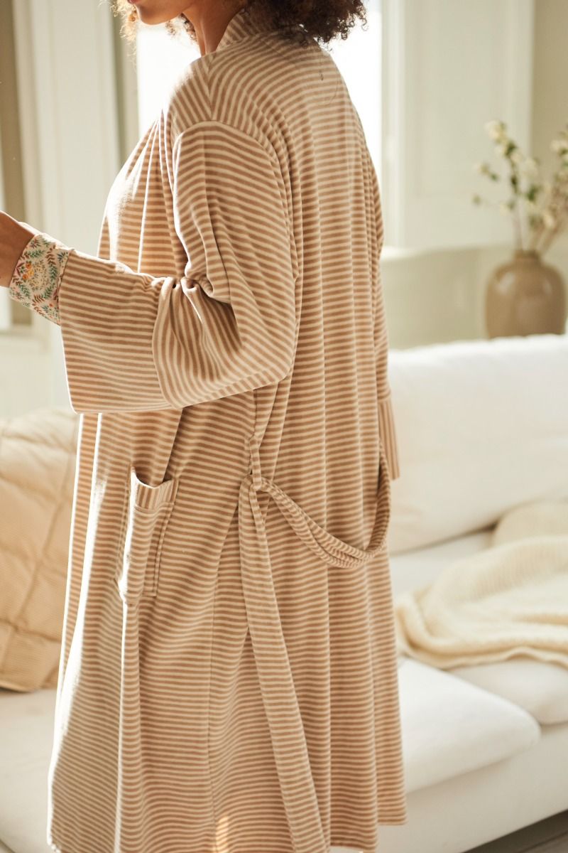 Naomi Kimono Velvet Little Sumo Stripe Sand